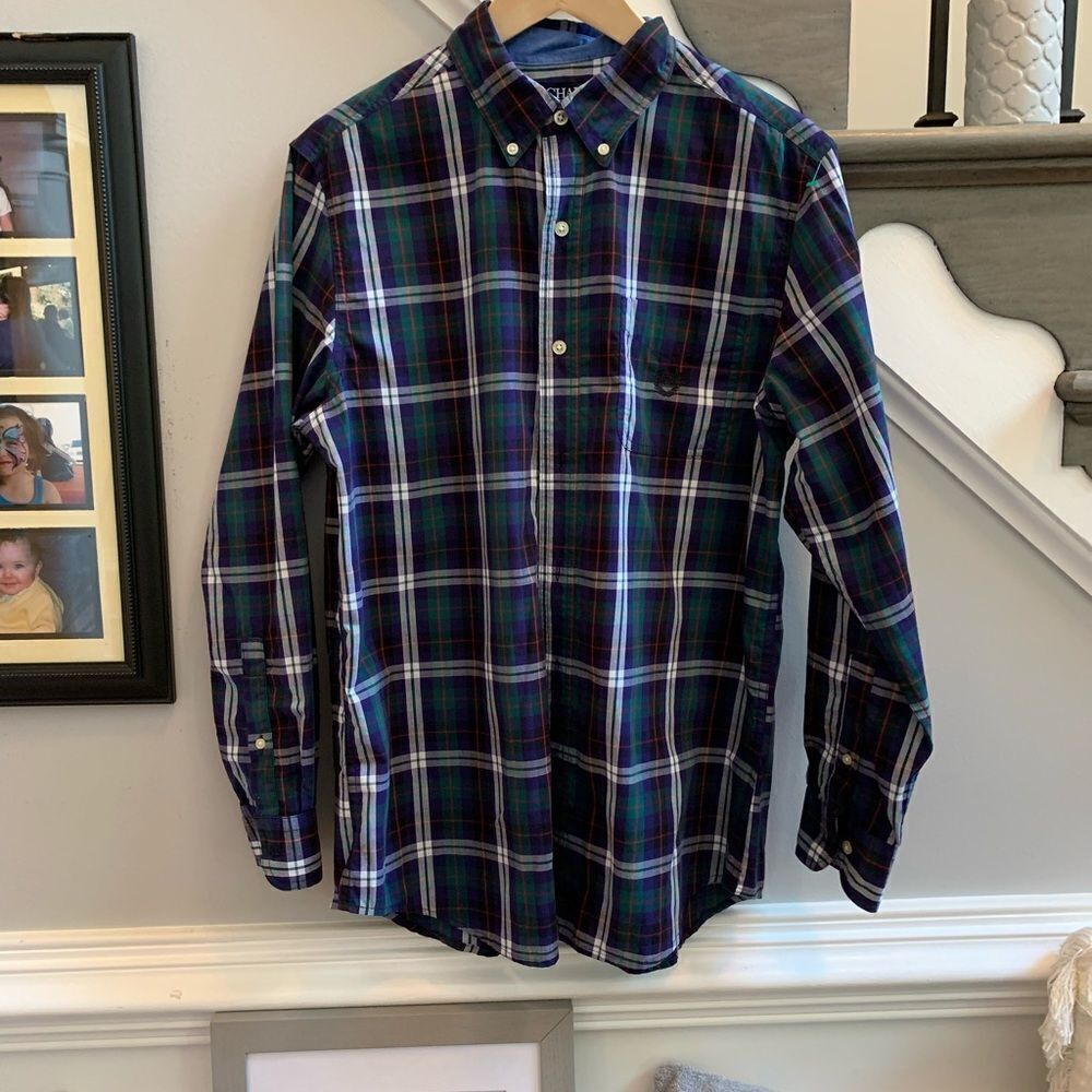 CHAPS Men’s Holiday Plaid Button Down Shirt sz M